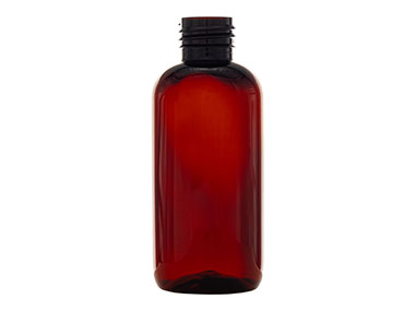 4 oz., 24/410 Finish, Amber, Bottles, PET, Boston Round