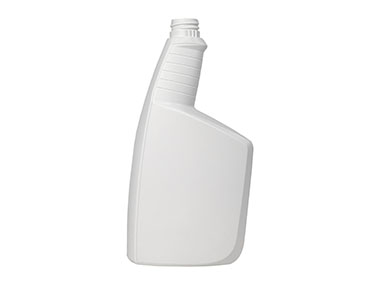 32 oz., 28mm Ratchet Finish, White, Bottles, HDPE, Trigger Oblong, Ribbed Neck, Pistol Grip