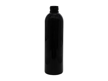 8 oz., 24/410 Finish, Black, Bottles, PVC, Bullet