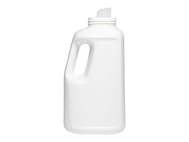 32 oz., 48mm Finish, White, Bottles, HDPE, Detergent Style, Oblong