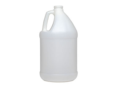 1 Gallon, 38/400 Finish, Natural, Bottles, HDPE, Round Handleware, Label Panel