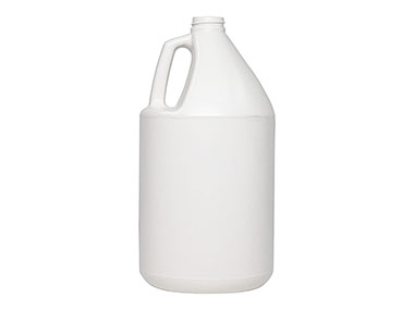 1 Gallon, 38/400 Finish, White, Bottles, HDPE, Round Handleware, Label Panel
