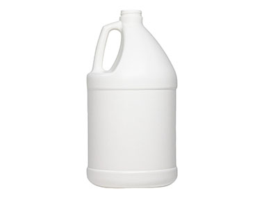 1 Gallon, 38/400 Finish, White, Bottles, HDPE, Round Handleware, Label Panel