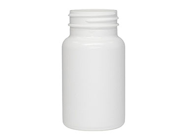 100 cc, 38/400 Finish, White, Bottles, PET, Round Packer