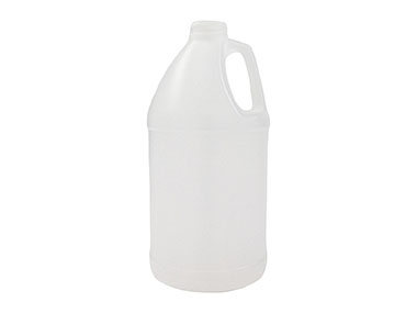 64 oz., 38/400 Finish, Natural, Bottles, HDPE, Round Handleware, Label Panel