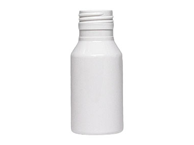 2 oz., 28mm Finish, White, Bottles, PET, Round, Tapered Shoulders