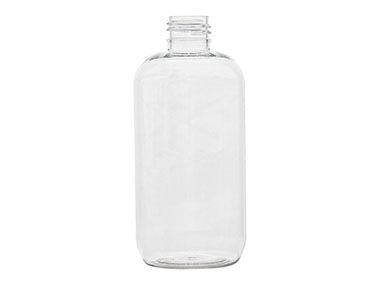 8 oz., 24/410 Finish, Clear, Bottles, PET, Boston Round