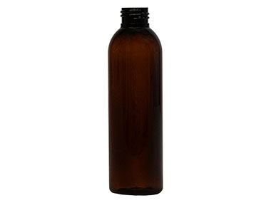 6 oz., 24/410 Finish, Amber, Bottles, PET, Bullet