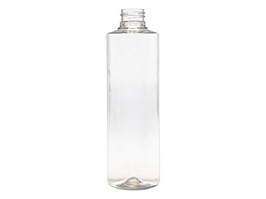 8 oz., 24/410 Finish, Clear, Bottles, PET, Cylinder Round