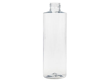 8 oz., 24/410 Finish, Clear, Bottles, PET, Cylinder Round