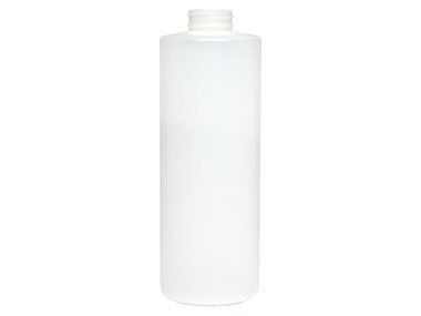 32 oz., 38/400 Finish, Natural, Bottles, HDPE, Cylinder Round, Label Panel
