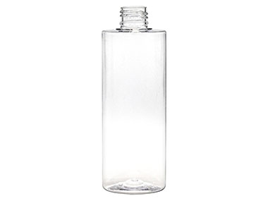 8 oz., 24/410 Finish, Clear, Bottles, PET, Cylinder Round