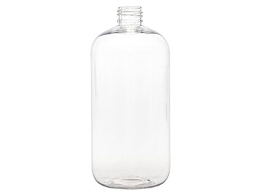 16 oz., 24/410 Finish, Clear, Bottles, PET, Boston Round