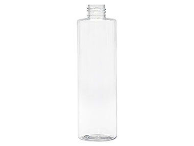 8 oz., 24/410 Finish, Clear, Bottles, PET, Cylinder Round