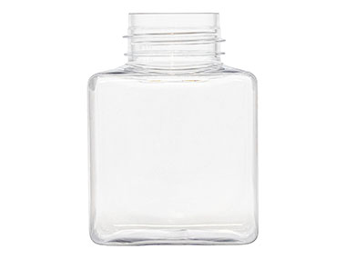 250 mL, 43mm Finish, Clear, Bottles, PET, Square