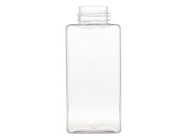 500 mL, 43mm Finish, Clear, Bottles, PET, Square