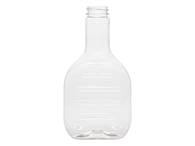 24 oz., 38/400 Finish, Clear, Bottles, PET, Oblong, Banjo Style