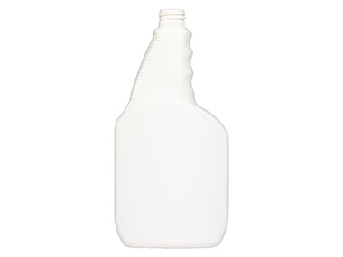 27 oz., 28mm Ratchet Finish, White, Bottles, HDPE, Trigger Oblong, Pistol Grip