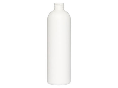 12 oz., 24/410 Finish, White, Bottles, HDPE, Bullet