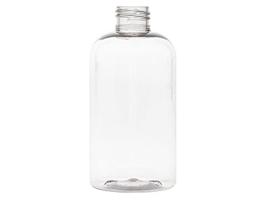 8 oz., 24/410 Finish, Clear, Bottles, PET PCR, Boston Round