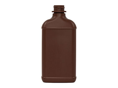 16 oz., 28/400 Finish, Brown, Bottles, HDPE, Oblong
