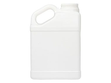 1 Gallon, 63mm Finish, White, Bottles, HDPE, F-Style, Label Panel