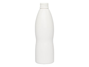 30 oz., 38/439 Finish, White, Bottles, HDPE, Punched Waist Round