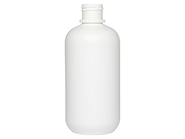 8 oz., 24/410 Finish, White, Bottles, Hdpe, Boston Round