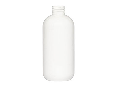 8 oz., 24/410 Finish, White, Bottles, Pet, Boston Round