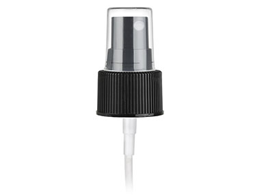 24/410 Finish, Black, Sprayers, Fine Mist, Fine Ribbed, Clear Hood, 5 3/8" DT