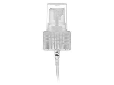 24/410 Finish, Natural, Sprayers, Fine Mist, Fine Ribbed, Clear Hood, 5 15/16" DT