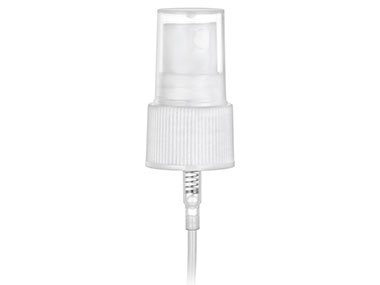 20/410 Finish, White, Sprayers, Fine Mist, Fine Ribbed, Clear PP Hood, 4 13/16" DT