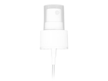 24/410 Finish, White, Sprayers, Fine Mist, Fine Ribbed, Clear Hood, 5 3/4" DT