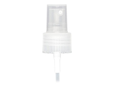 24/410 Finish, Natural, Sprayers, Fine Mist, Fine Ribbed, Clear Hood, 4 5/16" DT