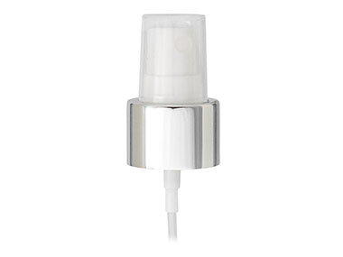 24/410 Finish, Silver/White, Sprayers, Fine Mist, Metal Shell, Clear Hood, 4 7/16" DT