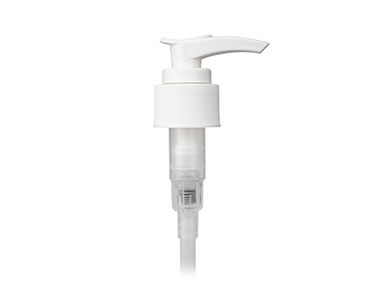 24/410 Finish, White, Pumps, Lotion, Fine Ribbed, Lock Down, 1.5cc,  5 5/8" DT