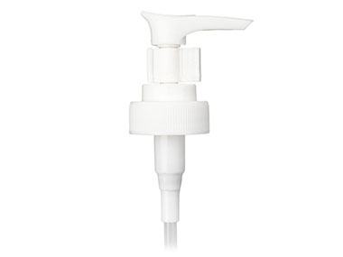 28/400 Finish, White, Pumps, Lotion, Fine Ribbed, Ship Clip, 1cc, 9 1/4" DT