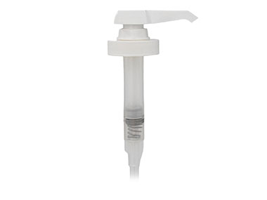 38/400 Finish, White, Pumps, Lotion, Fine Ribbed, Lock Down, 9 7/8" DT