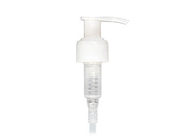 24/410 Finish, White, Pumps, Lotion, Fine Ribbed, Lock Up, 1.5cc, 6 1/2" DT