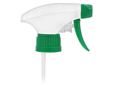 28mm Ratchet Finish, White/Green, Sprayers, Trigger, Spray/Stream/Stop, 9 5/8" DT