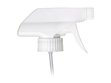 28/400 Finish, White, Sprayers, Trigger, Spray/Stream/Off, 9 1/16" DT