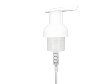 40mm Finish, White, Pumps, Foamer, Lock Up, 6 5/16" DT
