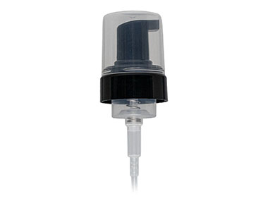 43mm Finish, Black, Pumps, Foamer, Clear Hood, 7 3/16" DT