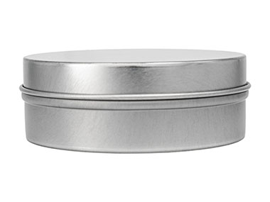 4 oz., Silver, Sets, Tins/Lids, Round, 3 1/16" Dia X 1 1/8" Tall