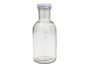 12 oz., 38mm 3-Lug Finish, Flint/White, Sets, Bottles/Caps, Glass, Sauce Style Round, Label Panel