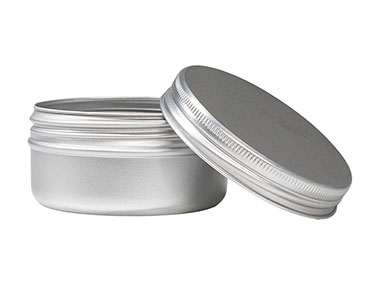 50 mL., 55mm Finish, Silver, Sets, Tins/Lids, Round,  2" Dia X 1/8" Tall