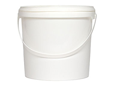1 Gallon, 190 Mm Finish, White, Sets, Buckets/Lids, Round, Handle