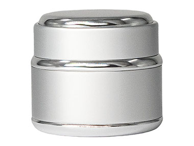 50 mL, 53/400 Finish, Silver, Set, Jars/Caps, Opal Glass, Round, Metal Shell
